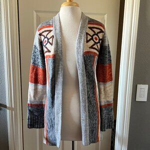 Vintage RIDDLES BY ELLIOT Striped Open-Front Cardigan M